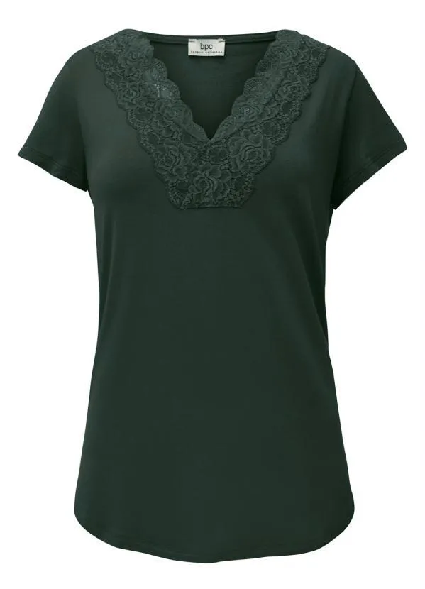 bonprix - Blusa com Renda Verde 9