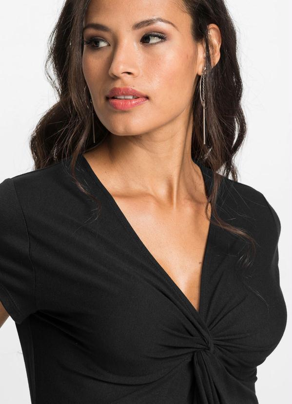 bonprix - Blusa com Torção Preta 4