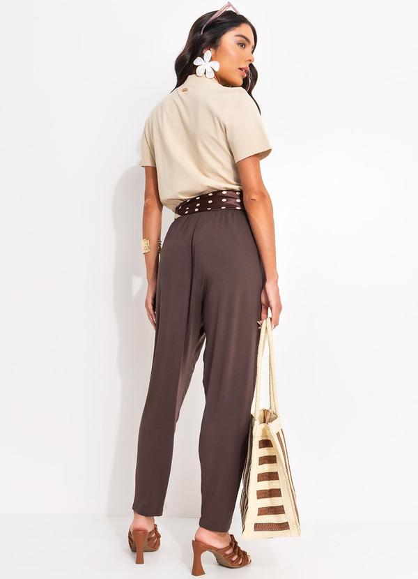 Quintess - Blusa com Trabalhado Decote Bege em Molecotton 5