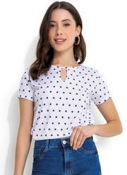 Blusa com Vazado no Decote Po Preto