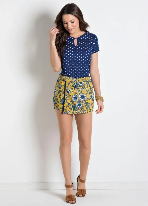 Moda Pop - Blusa com Vazado no Decote Poá 3