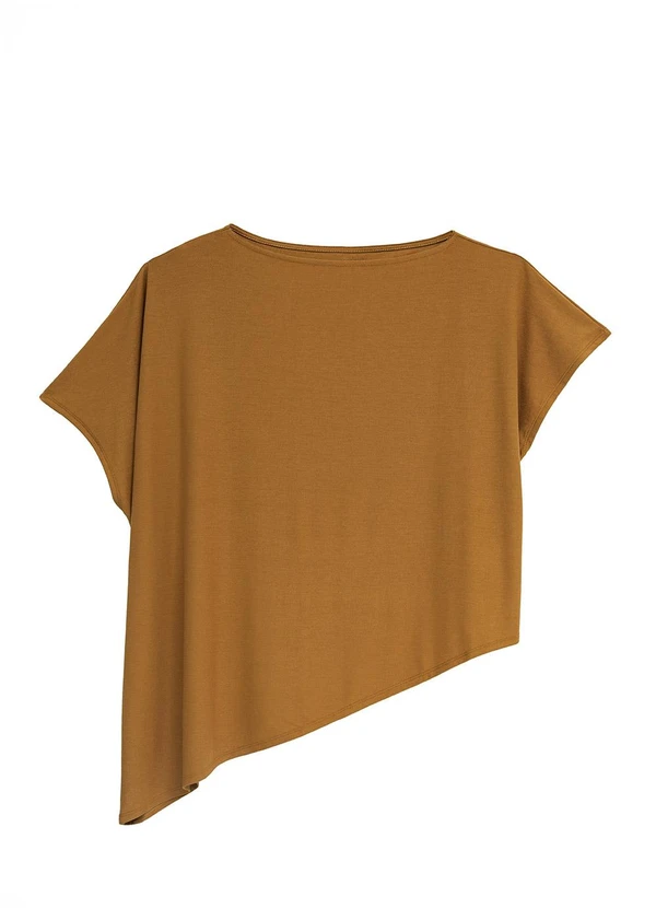 Enfim - Blusa Comfort Assimétrica Canela