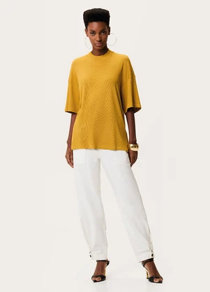 Enfim - Blusa Comfort Canelada Amarelo - ENFIM