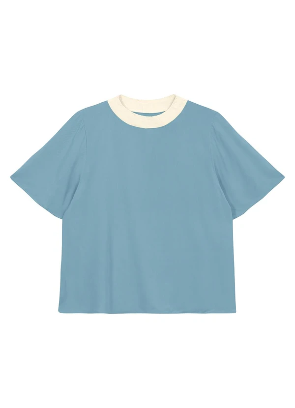 Malwee - Blusa Comfort em Viscose Azul