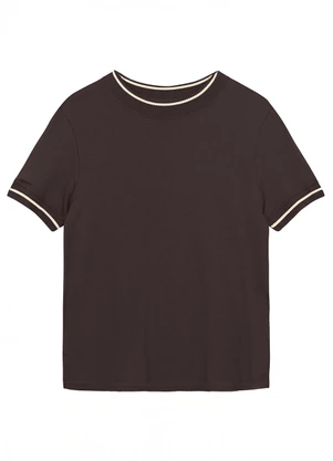 Malwee - Blusa Comforto em Moletinho Café - MALWEE