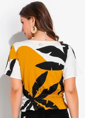 Quintess - Blusa Coqueiros em Malha de Viscose - QUINTESS
