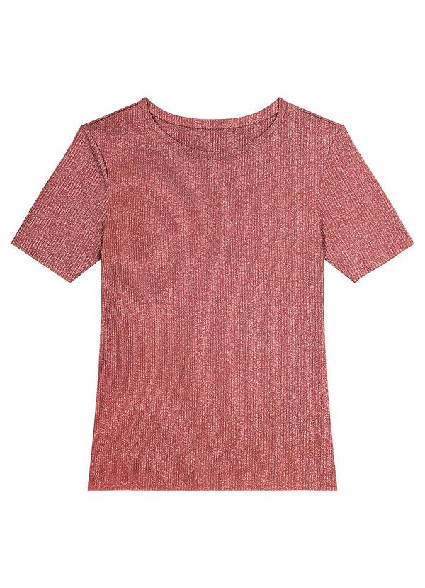 Malwee - Blusa Coral Canelada com Brilho