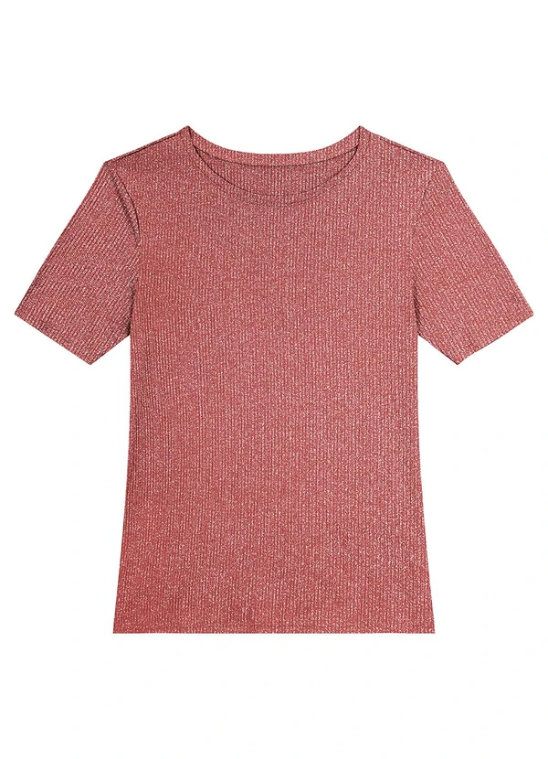 Malwee - Blusa Coral Canelada com Brilho