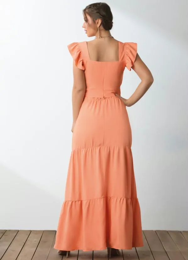 Queima Estoque - Blusa Coral Decote Coração e Babados 4