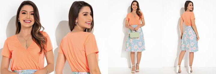 Blusa Coral em Malha