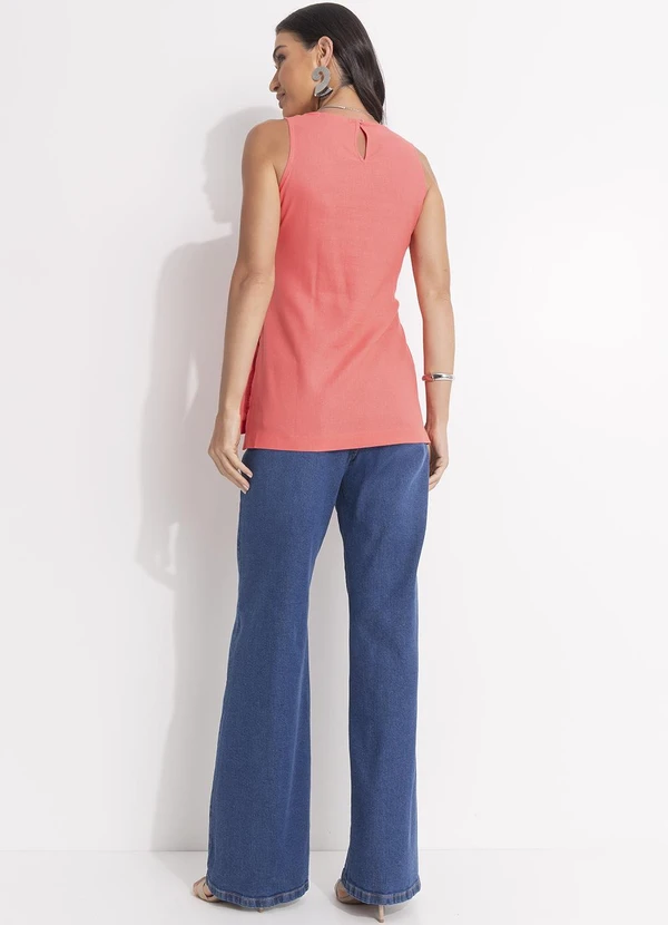 - Blusa Coral em Viscolinho 4