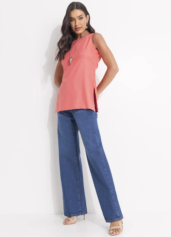 - Blusa Coral em Viscolinho 5