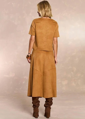 Doce Trama - Blusa Cozy Winter em Suede Marrom - DOCE TRAMA