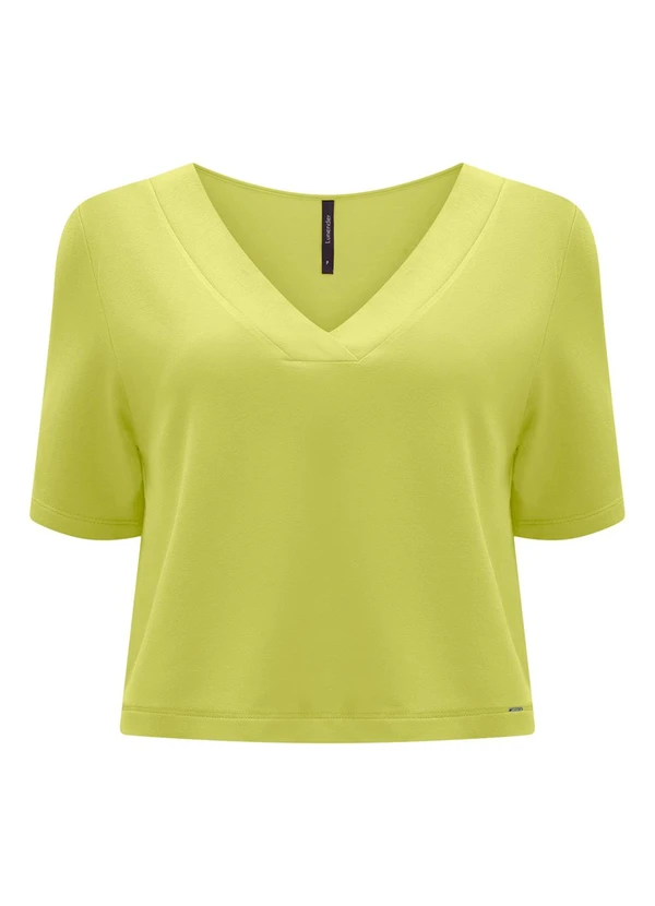 Lunender - Blusa Cropped com Decote em V Verde 5
