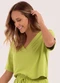 Lunender - Blusa Cropped com Decote em V Branco - variação: Verde