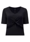 Lunender - Blusa Cropped D com Detalhe Transpassado Preto - variação: Preto