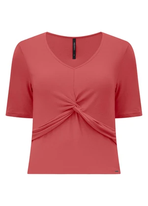 Lunender - Blusa Cropped D com Detalhe Transpassado Rosa - LUNENDER
