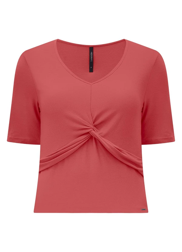 Lunender - Blusa Cropped D com Detalhe Transpassado Rosa 1