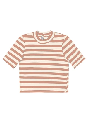 Rovitex - Blusa Cropped em Ribana de Viscose Marrom - ROVITEX