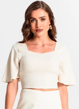 Endless - Blusa Cropped Bege - ENDLESS