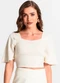 Endless - Blusa Cropped Preto - variação: Bege