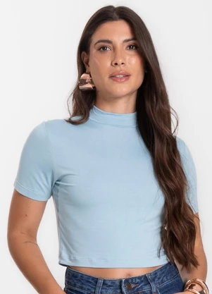 Select - Blusa Cropped Feminina Azul - SELECT