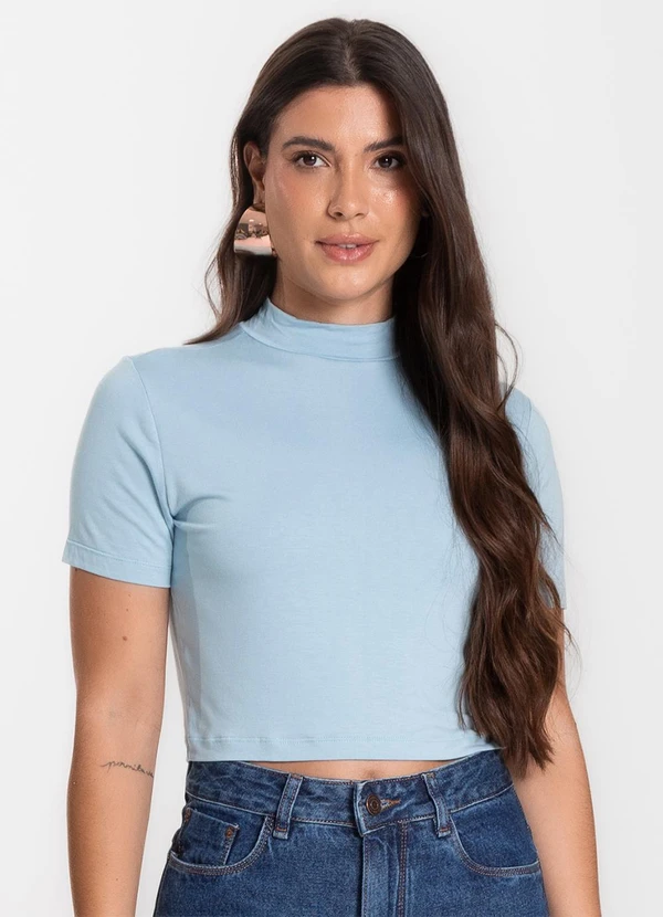 Select - Blusa Cropped Feminina Azul 4