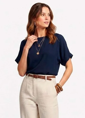 Infinita Cor - Blusa Cropped Feminina Azul - INFINITA COR