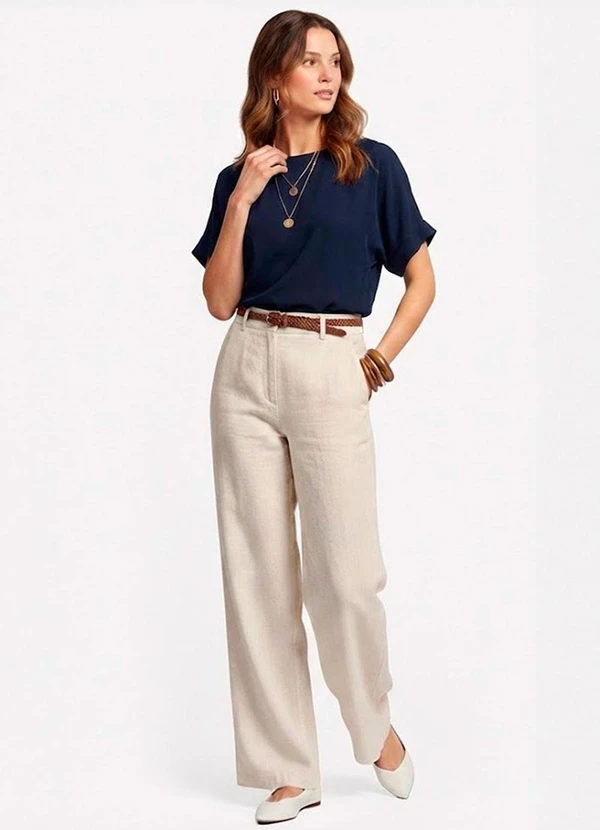 Infinita Cor - Blusa Cropped Feminina Azul 2