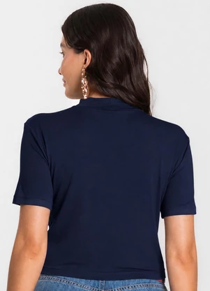 Select - Blusa Cropped Feminina Azul - SELECT