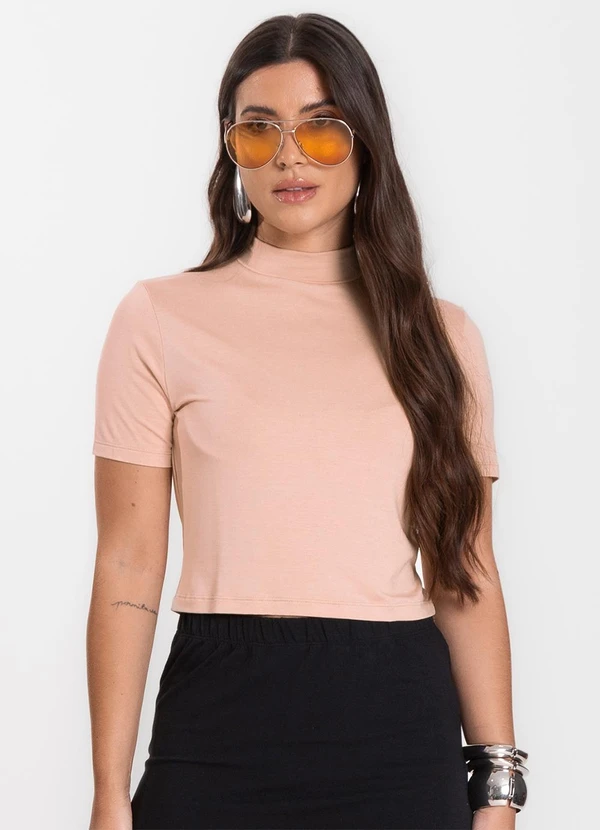 Select - Blusa Cropped Feminina Bege 4