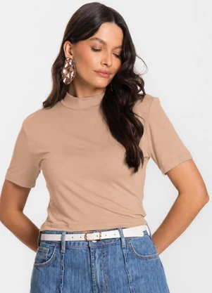 Select - Blusa Cropped Feminina Bege - SELECT