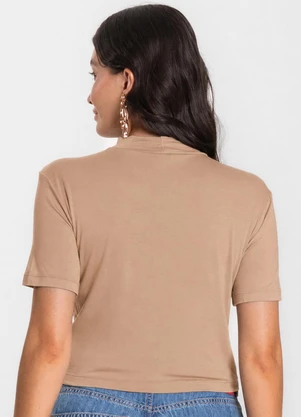 Select - Blusa Cropped Feminina Bege - SELECT