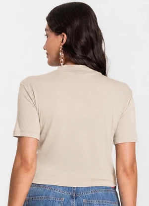 Select - Blusa Cropped Feminina Bege - SELECT