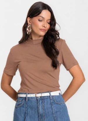 Select - Blusa Cropped Feminina Bege - SELECT