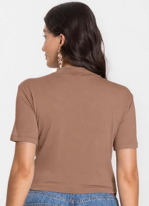 Select - Blusa Cropped Feminina Bege - SELECT