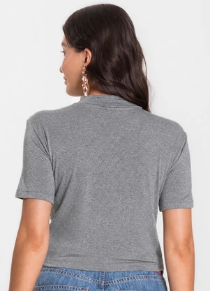 Select - Blusa Cropped Feminina Cinza - SELECT