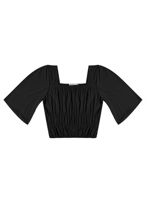 Endless - Blusa Cropped Feminina com Manga Ampla Preto - ENDLESS