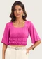 Endless - Blusa Cropped Feminina com Manga Ampla Bege - variação: Rosa