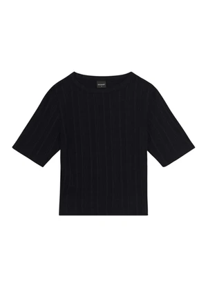 Essendi - Blusa Cropped Feminina em Em Malha Preto - ESSENDI