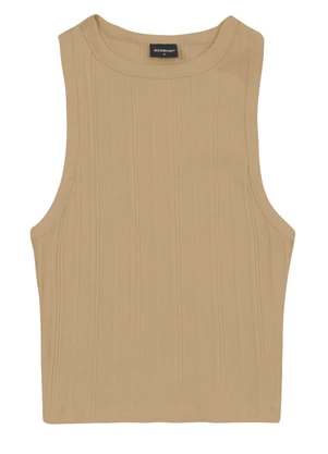 Essendi - Blusa Cropped Feminina em Ribana Marrom - ESSENDI