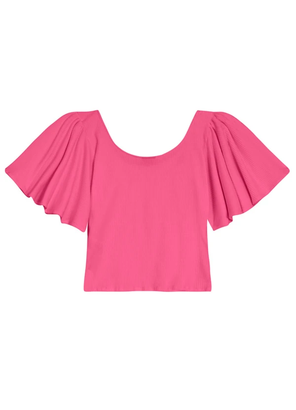 Essendi - Blusa Cropped Feminina em Ribana Rosa 4