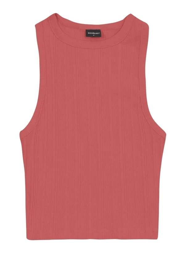 Essendi - Blusa Cropped Feminina em Ribana Rosa