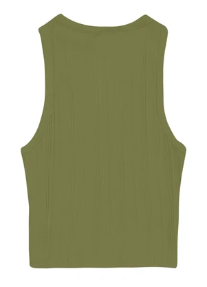 Essendi - Blusa Cropped Feminina em Ribana Verde - ESSENDI