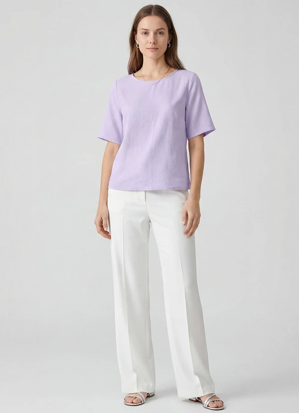 Infinita Cor - Blusa Cropped Feminina em Viscose Roxo 2