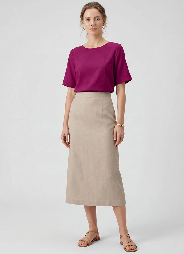 Infinita Cor - Blusa Cropped Feminina em Viscose Vermelho 2