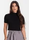 Select - Blusa Cropped Feminina Verde - variação: Preto