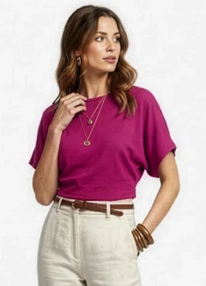 Infinita Cor - Blusa Cropped Feminina Rosa - INFINITA COR