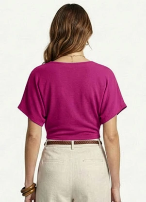 Infinita Cor - Blusa Cropped Feminina Rosa - INFINITA COR