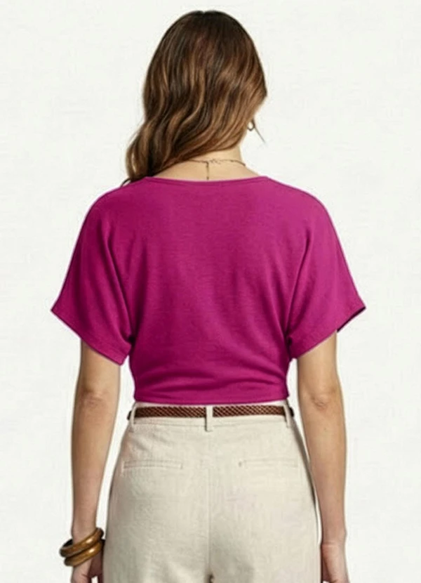 Infinita Cor - Blusa Cropped Feminina Rosa 2